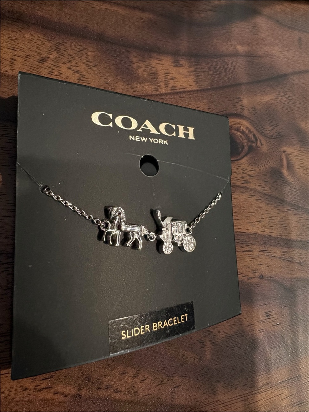 Coach Silver Horse & Carriage Slider Bracelet - Picture 2 of 3